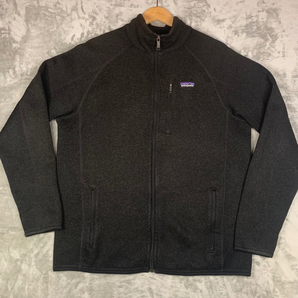 Patagonia Mens Large Better Sweater Full Zip Jacket Black 25527 Pockets Gorpcore